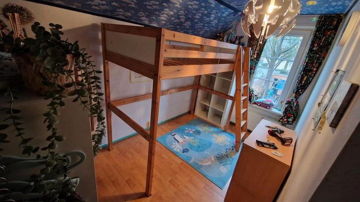 Hoogslaper Vradal van Ikea zonder matras, Huis en Inrichting, Slaapkamer | Stapelbedden en Hoogslapers, Gebruikt, Hoogslaper, 90 cm