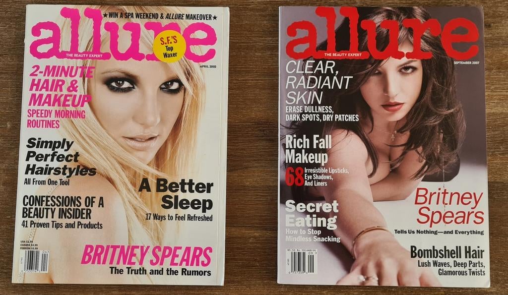 Allure Magazine Britney Spears 2005 & 2007, Boeken, Ophalen of Verzenden, Nieuw, Damesbladen