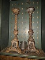 Antieke Gietijzeren Kandelaars - Prachtig Patina, Ophalen of Verzenden, Overige materialen