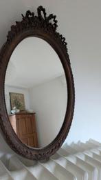 Franse Retro Vintage bewerkte spiegel met strik, Antiek en Kunst, Ophalen of Verzenden, Ovaal, Minder dan 50 cm, Minder dan 100 cm