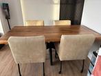 Industriële Mangohouten Eettafel – 200x100 cm Massief hout, Ophalen, 200 cm of meer, 50 tot 100 cm, Zo goed als nieuw