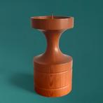 Mid Century vintage houten kandelaar H24D13, Gebruikt, Beige, Ophalen of Verzenden, Hout