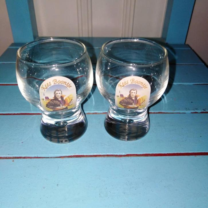 Kees Boontje borrelglaasjes 2 stuks, Verzamelen, Glas en Borrelglaasjes, Zo goed als nieuw, Borrel- of Shotglas, Ophalen