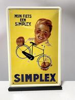 Simplex fiets metalen reclamebord (Old Look), Verzamelen, Merken en Reclamevoorwerpen, Reclamebord, Nieuw, Ophalen of Verzenden