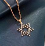 Goudkleurige davidster plus ketting nieuw, Verzenden, Nieuw, Goud, Overige materialen