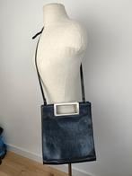 Zwarte leren Icci schoudertas, Ophalen of Verzenden, Zo goed als nieuw, Zwart, Schoudertasje