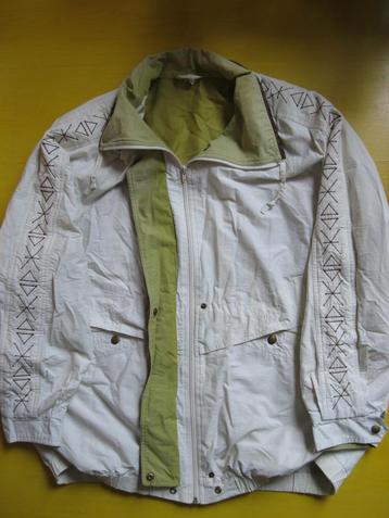 Beige/groen katoenen jasje, maat 44 beschikbaar voor biedingen