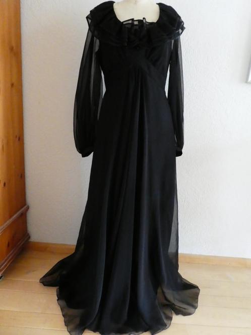 Cocktail Hoffmann jurk maat 38 maxi gala zwart VINTAGE 70's, Kleding | Dames, Jurken, Zo goed als nieuw, Maat 38/40 (M), Zwart