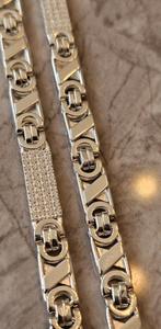 Prachtige platte nieuwe Koningsketting met zirkonia steen