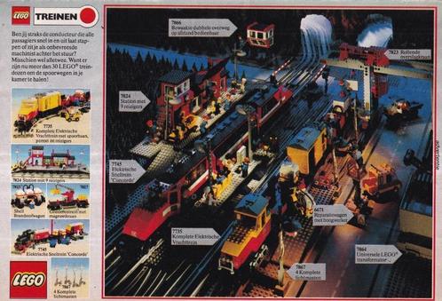 Retro reclame 1990 Lego miniland treinen station & overweg, Verzamelen, Retro, Overige typen, Ophalen of Verzenden