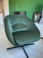Groene velvet fauteuil, Huis en Inrichting, Fauteuils, Ophalen of Verzenden, 75 tot 100 cm, Zo goed als nieuw