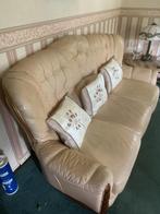BANKSTEL LEER! ZALMKLEURIG, Ophalen, Zo goed als nieuw, 75 tot 100 cm, Leer