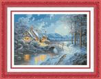 # Compleet, groot borduurpakket; Winter landschap #, Ophalen of Verzenden, Nieuw, Handborduren, Borduurpakket