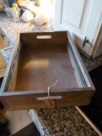 Dienblad oud gebruikt hout met metaal, Ophalen of Verzenden, Gebruikt, Rechthoekig, Hout