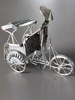 Handgemaakte zilveren miniatuur riksja, Antiek en Kunst, Ophalen of Verzenden