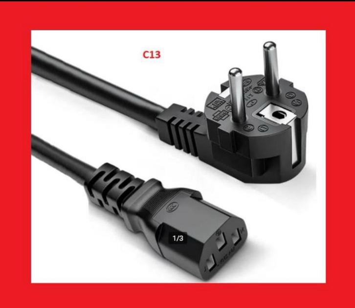 Voedingskabel C13 220v tv adapter computer pc Schuko C7, Audio, Tv en Foto, Audiokabels en Televisiekabels, Nieuw, Minder dan 2 meter