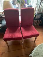2 rode stoelen , stof, zo goed als nieuw, Twee, Stof, Zo goed als nieuw, Ophalen