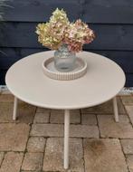 Bijzettafel zand/metaal - 36xØ60 cm, Tuin en Terras, Ophalen, Zo goed als nieuw, Rond, Metaal