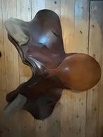 Traditioneel bruin geheel lederen zadel, Dieren en Toebehoren, Ophalen, Gebruikt, Dressuur