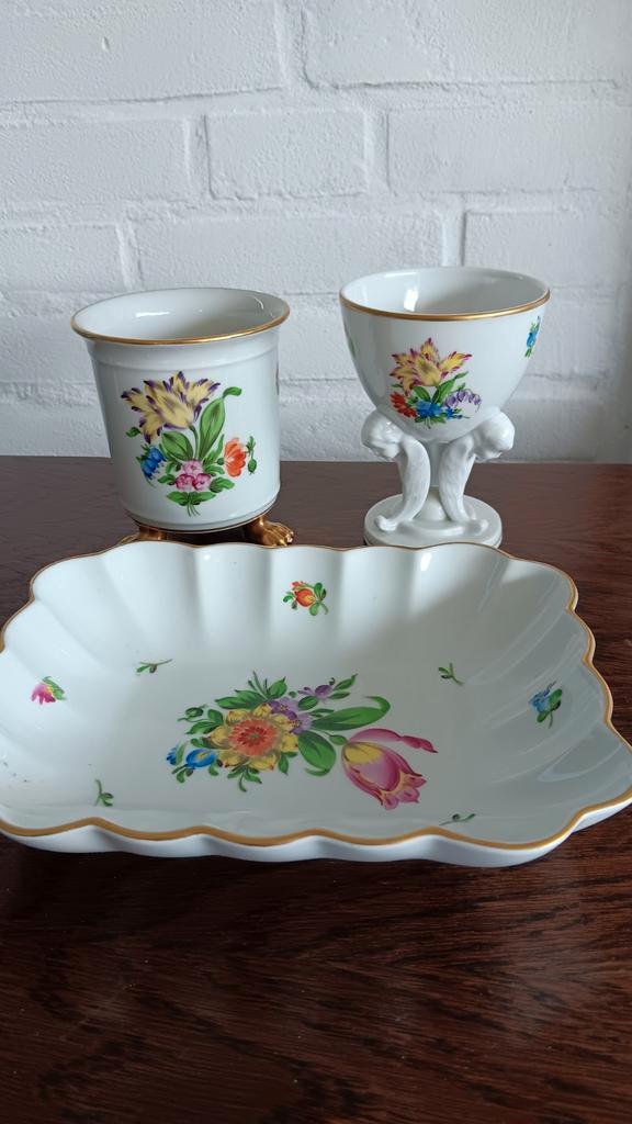 Herend Bouquet de Tulipe Set (3 stuks), Antiek en Kunst, Antiek | Servies compleet, Ophalen of Verzenden