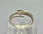 Vintage design ring met diamanten Ca: 0.10 ct. 2025/430, 18 tot 19, ., Ophalen of Verzenden, Zo goed als nieuw