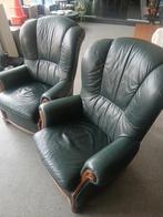 2 nette leren fauteuils., Ophalen, Gebruikt, Eenpersoons, 75 tot 100 cm