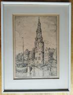 Mooie pentekening Montelbaanstoren, Antiek en Kunst, Kunst | Etsen en Gravures, Ophalen of Verzenden
