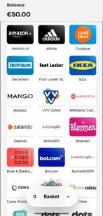 50 euros Cadeaubonnen, Tickets en Kaartjes, Eén persoon, Cadeaubon