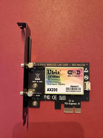 Ubit AX200 WiFi 6 PCIe-kaart – Dual-band + Bluetooth 5.1 beschikbaar voor biedingen