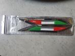 2x 3D metalen chromen sticker badge embleem Italy Italie, Verzamelen, Ophalen of Verzenden, Nieuw, Auto of Motor