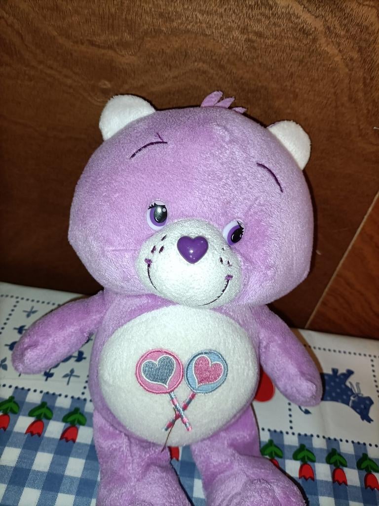 Paarse Troetelbeer knuffel 30 cm groot + dvd, Ophalen of Verzenden