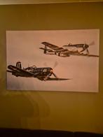 Cosair en mustang op canvas, Ophalen