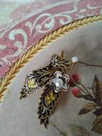 Vintage spaanse broche Toledo Damascene goud met parel, Sieraden, Tassen en Uiterlijk, Goud, Gebruikt, Ophalen of Verzenden, Met parel