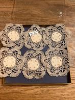 Vintage Franse Gekantkloste Onderzetters, Ophalen of Verzenden, Gebruikt, Crème, Overige materialen