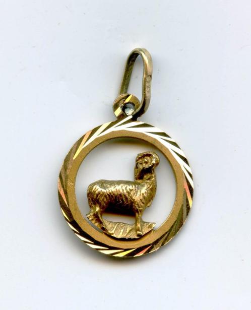 Gouden hanger 2 in cirkel 14k (nieuw), Sieraden, Tassen en Uiterlijk, Kettinghangers, Nieuw, Goud, Goud, Overige voorstellingen