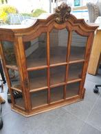 Mooie notenhouten wandvitrinekast met glas, Ophalen, 50 tot 100 cm, Minder dan 100 cm, 25 tot 50 cm