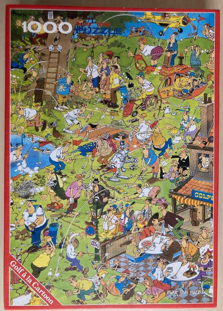 Playtime Jan van Haasteren Golf a la Cartoon, Hobby en Vrije tijd, Denksport en Puzzels, Zo goed als nieuw, Legpuzzel, 500 t/m 1500 stukjes