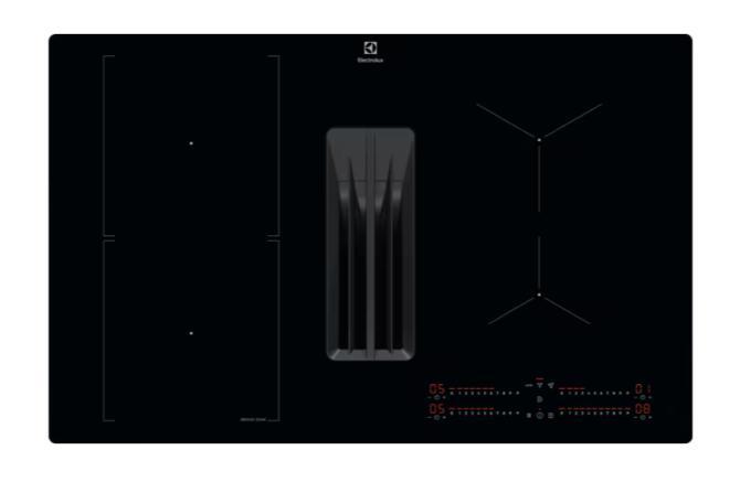 Electrolux kookplaat met afzuiging KCC83480I, Witgoed en Apparatuur, Kookplaten, Nieuw, Inbouw, Inductie, 4 kookzones, Ophalen
