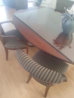 schitterende eetkamer plus  6 stoelen, Huis en Inrichting, Ophalen, Zo goed als nieuw, Trendy klassiek mahonie.  past ook in een mooi wit interieur.