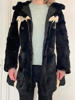 Unieke Vintage Bontjas, Ophalen of Verzenden, Gedragen, Maat 38/40 (M), Zwart