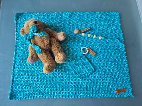 Zelfgehaakte babydekentje set 100% katoen, Kinderen en Baby's, Dekens, Slaapzakjes en Inbakerproducten, Nieuw, Deken, Ophalen of Verzenden