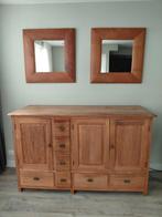 Teak houten kast met spiegels, Huis en Inrichting, Kasten | Dressoirs, Ophalen, 150 tot 200 cm, Teakhout, Zo goed als nieuw