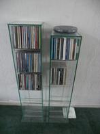 Glazen cd rek 2x, Ophalen, 25 tot 75 discs, Cd's, Glas