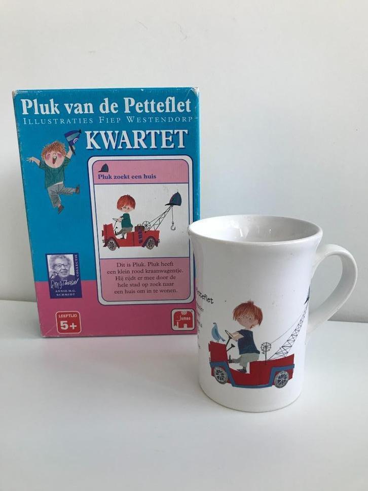 Pluk van de Petteflet Kwartet + Douwe Egberts mok,Pluk Nieuw, Huis en Inrichting, Keuken | Servies, Nieuw, Kop(pen) en/of Schotel(s)