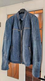 Leren heren jas blauw maat L, Kleding | Heren, Jassen | Zomer, Ophalen of Verzenden, Zo goed als nieuw, Blauw