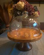 Grote Stolp met Houten plateau en metalen Voet, Ophalen, Schaal, Rond, Zo goed als nieuw