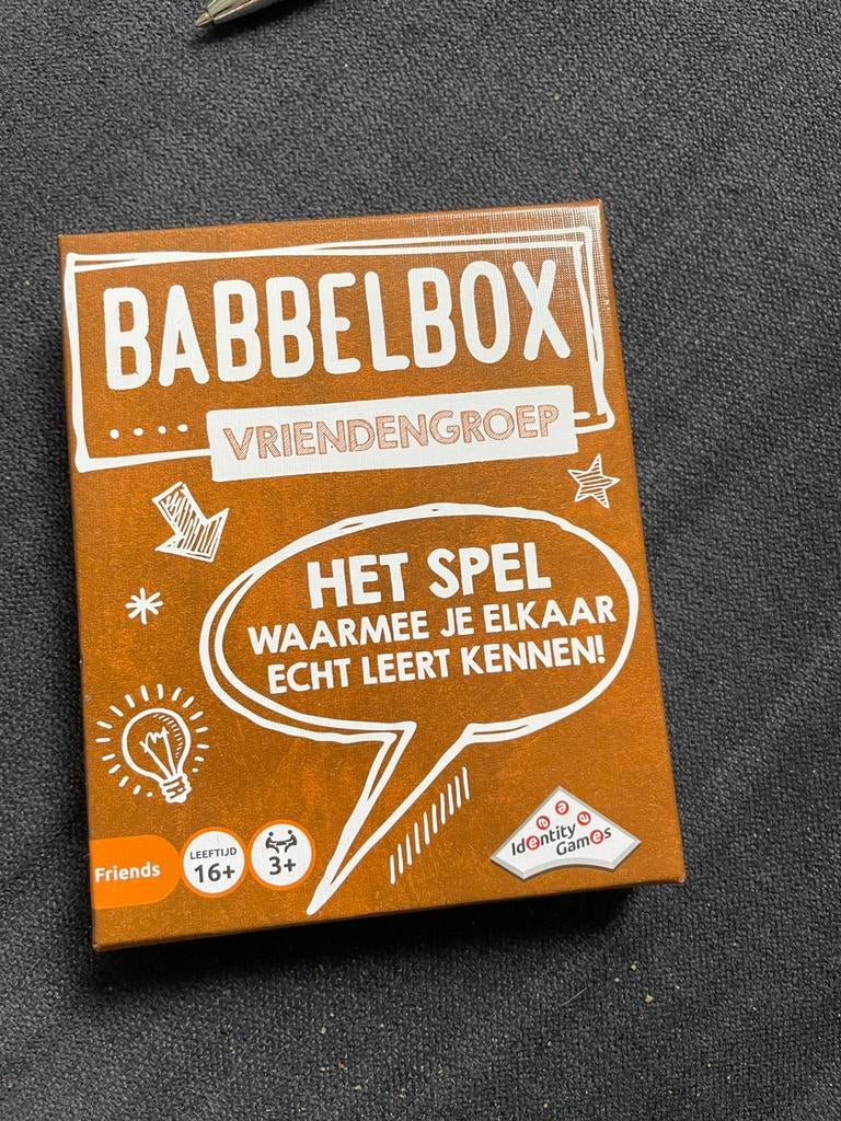 Babbelbox voor vriendegroep16+, Hobby en Vrije tijd, Gezelschapsspellen | Kaartspellen, Ophalen of Verzenden, Zo goed als nieuw