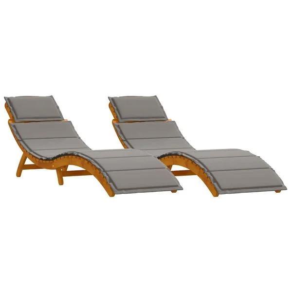 Ligbed 2-persoon 2 pcs Grijs €299, Tuin en Terras, Tuinmeubel-accessoires, Nieuw, Ophalen of Verzenden