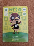 Animal Crossing New Horizon - Amiibo Card, Sparro 291, Spelcomputers en Games, Games | Nintendo Switch, Verzenden, 1 speler, Zo goed als nieuw