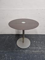 Ronde bartafel met bruin glas en metalen poot, Ophalen, Gebruikt, /, /